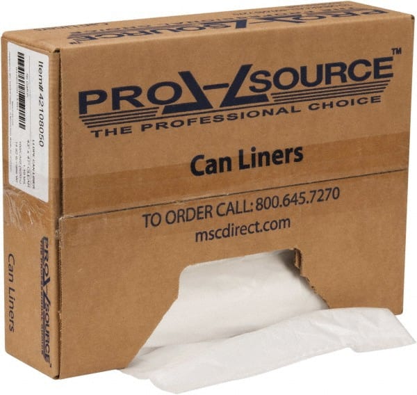 PRO-SOURCE - 1.1 mil Thick, Heavy-Duty Trash Bags - Hexene Resins, Roll Dispenser, 43" Wide x 47" High, Clear - Exact Tooling