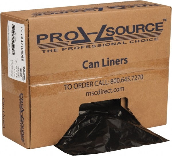 PRO-SOURCE - 1.1 mil Thick, Heavy-Duty Trash Bags - Hexene Resins, Roll Dispenser, 40" Wide x 46" High, Black - Exact Tooling