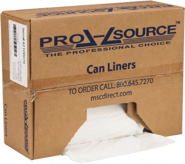 PRO-SOURCE - 1.1 mil Thick, Heavy-Duty Trash Bags - Hexene Resins, Roll Dispenser, 40" Wide x 46" High, White - Exact Tooling