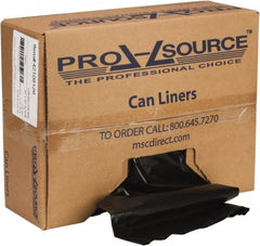 PRO-SOURCE - 3 mil Thick, Contractor Trash Bags - Linear Low-Density Polyethylene (LLDPE), Flat Pack Dispenser, 32" Wide x 50" High, Black - Exact Tooling