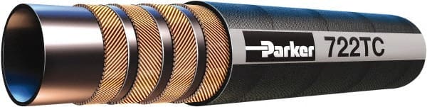 Parker - -6 Hose Size, 3/8" ID x 0.8" OD, 4,000 psi Work Pressure Hydraulic Hose - 2-1/2" Radius, Synthetic Rubber, -40°F to 257°F - Exact Tooling