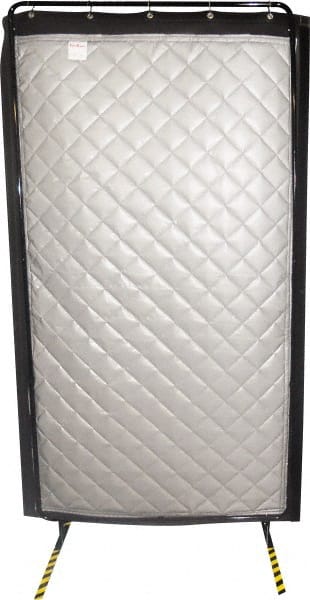 Singer Safety - 8' Long x 48" Wide, Fiberglass Modular Acoustic Screen/Frame - ASTM E-84 Specification, Metallic Gray - Exact Tooling