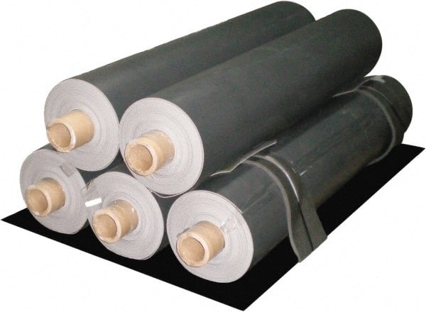 Singer Safety - 30' Long x 53" Wide x 0.11" Thick, Barium Sulfate Loaded Vinyl Roll - Federal Test Standard 191, Method 5903 Specification, Black - Exact Tooling