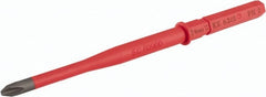 Wera - #2, Insulated Phillips 1,000 Volt Insulated Screwdriver Bit - 3/8" Drive, 6-1/4" OAL - Exact Tooling