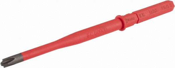 Wera - 3/8" Drive, #2 Reversible Phillips/Slotted Screwdriver Bit - 6-1/4" OAL - Exact Tooling