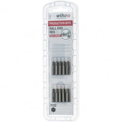 Wiha - 1/4" Drive, Hex Inch Screwdriver Bit - 1" OAL - Exact Tooling