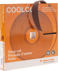 WALTER Surface Technologies - 1" x 50 Yd 120 Grit Aluminum Oxide Cloth Roll - J Weighted Backing - Exact Tooling