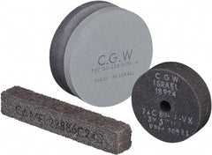Camel Grinding Wheels - 80 Grit Silicon Carbide Type 1 Dressing Wheel - 3" Diam x 1/2" Hole x 1/2" Thick, Fine Grade, Hardness L, Vitrified Bond, No Recess - Exact Tooling
