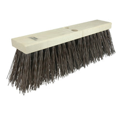 18″ Street Broom, 5-1/4″ Trim Length, Brown Polypropylene Fill - Exact Tooling