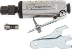 Ingersoll-Rand - 1/4" Collet, Straight Handle, Angle Air Die Grinder - 28,000 RPM, Front Exhaust, 24 CFM, 0.25 hp, 1/4" Inlet - Exact Tooling