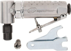 Ingersoll-Rand - 1/4" Collet, Angle Handle, Angle Air Die Grinder - 21,000 RPM, Front Exhaust, 24 CFM, 0.25 hp, 1/4" Inlet - Exact Tooling