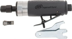 Ingersoll-Rand - 1/4" Collet, Straight Handle, Straight Air Die Grinder - 25,000 RPM, Rear Exhaust, 28 CFM, 0.33 hp, 1/4" Inlet - Exact Tooling