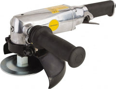 Value Collection - 7" Wheel Diam, 8,500 RPM, Pneumatic Angle & Disc Grinder - 5/8-11 Spindle, 6 CFM, Front Exhaust - Exact Tooling
