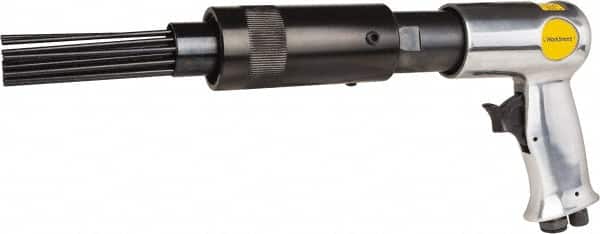 Value Collection - 3,200 BPM, 19mm Bore Diam, Pneumatic Pistol Grip Needle Scaler - 1/8" Needle Diam, 7.1" Needle Length, 1-7/8" Stroke Length, 4 CFM, 90 psi, 1/4 NPT Inlet - Exact Tooling