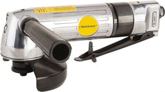 Value Collection - 4" Wheel Diam, 11,000 RPM, Pneumatic Angle & Disc Grinder - 3/8-24 Spindle, 6 CFM, Front Exhaust - Exact Tooling