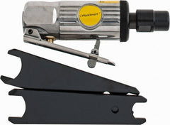 Value Collection - 1/4" Collet, Straight Handle, Air Straight Die Grinder - 25,000 RPM, Front Exhaust, 4 CFM, 0.3 hp, 90 psi, 1/4 NPT Inlet - Exact Tooling