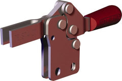 De-Sta-Co - 151 Lb Holding Capacity, Horizontal Handle, Manual Hold Down Toggle Clamp - 60° Handle Movement, 90° Bar Opening, U-Bar, Flanged Base, Carbon Steel - Exact Tooling