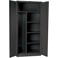 Hallowell - 4 Shelf Combination Storage Cabinet - Steel, 48" Wide x 24" Deep x 78" High, Gray - Exact Tooling