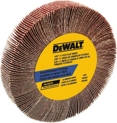 DeWALT - 4-1/2" Diam, 120 Grit Aluminum Oxide Unmounted Flap Wheel - 5/8-11 Thread, 1-1/8" Wide, Coated, Fine Grade, 13,300 Max RPM - Exact Tooling