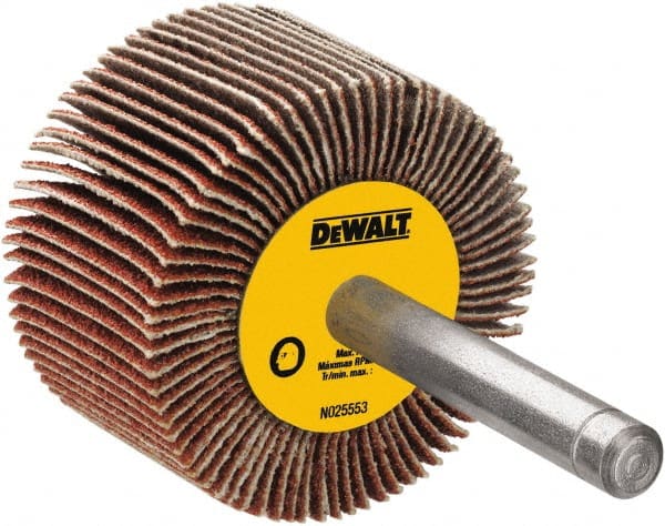 DeWALT - 6-1/2" Diam, 50 Grit Aluminum Oxide Unmounted Flap Wheel - 1" Hole, 2" Wide, Coated, Coarse Grade, 5,800 Max RPM - Exact Tooling