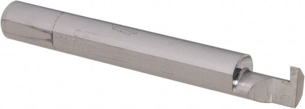 Scientific Cutting Tools - 0.063" Groove Width, 0.312" Min Hole Diam, 3/8" Max Hole Depth, Retaining Ring Grooving Tool - 0.11" Projection, 2-1/8" Shank Length, 2-1/2" OAL, Solid Carbide, Uncoated - Exact Tooling