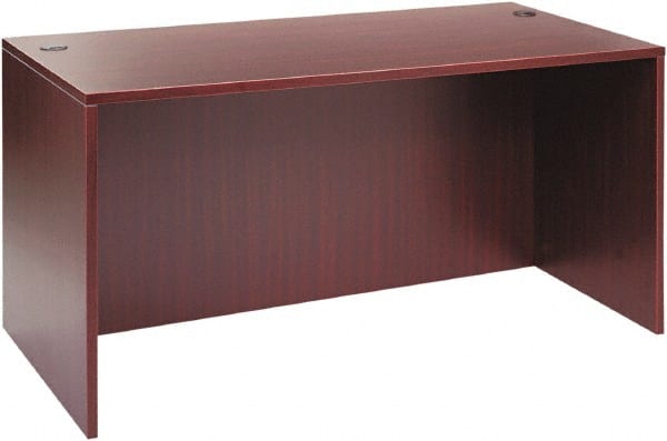 ALERA - Woodgrain Laminate Desk Shell - 59-1/8" Wide x 29-1/2" Deep x 29-5/8" High, Mahogany - Exact Tooling