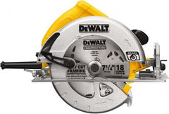 DeWALT - 15 Amps, 7-1/4" Blade Diam, 5,200 RPM, Electric Circular Saw - 120 Volts, 5/8" Arbor Hole, Right Blade - Exact Tooling