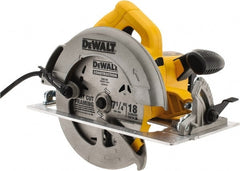 DeWALT - 15 Amps, 7-1/4" Blade Diam, 5,200 RPM, Electric Circular Saw - 120 Volts, 5/8" Arbor Hole, Right Blade - Exact Tooling