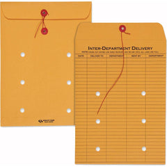 Quality Park - Mailers, Sheets & Envelopes; Type: Inter-Department Envelopes ; Style: String & Button ; Width (Inch): 12 ; Length (Inch): 9 ; Box Quantity: 100 ; Size: 9 x 12 - Exact Tooling