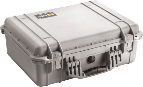 Pelican Products, Inc. - 15-49/64" Wide x 7-13/32" High, Clamshell Hard Case - Silver, Polyethylene - Exact Tooling