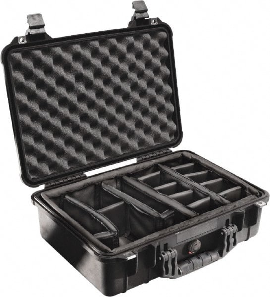Pelican Products, Inc. - 14-1/16" Wide x 6-15/16" High, Clamshell Hard Case - Black, Polyethylene - Exact Tooling