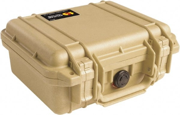 Pelican Products, Inc. - 9-11/16" Wide x 4-7/8" High, Clamshell Hard Case - Tan, Polyethylene - Exact Tooling