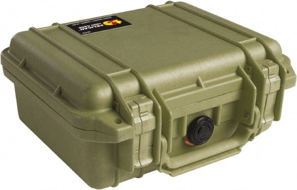 Pelican Products, Inc. - 9-11/16" Wide x 4-7/8" High, Clamshell Hard Case - Olive, Polyethylene - Exact Tooling