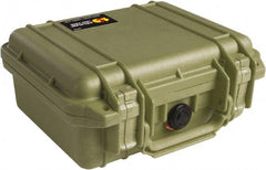 Pelican Products, Inc. - 9-11/16" Wide x 4-7/8" High, Clamshell Hard Case - Olive, Polyethylene - Exact Tooling
