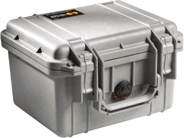 Pelican Products, Inc. - 9-11/16" Wide x 6-7/8" High, Clamshell Hard Case - Silver, Polyethylene - Exact Tooling