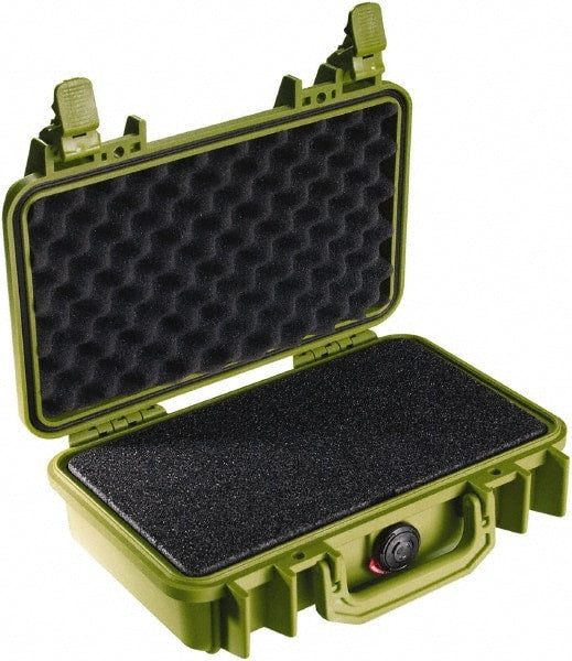 Pelican Products, Inc. - 8-11/32" Wide x 3-25/32" High, Clamshell Hard Case - Olive, Polyethylene - Exact Tooling