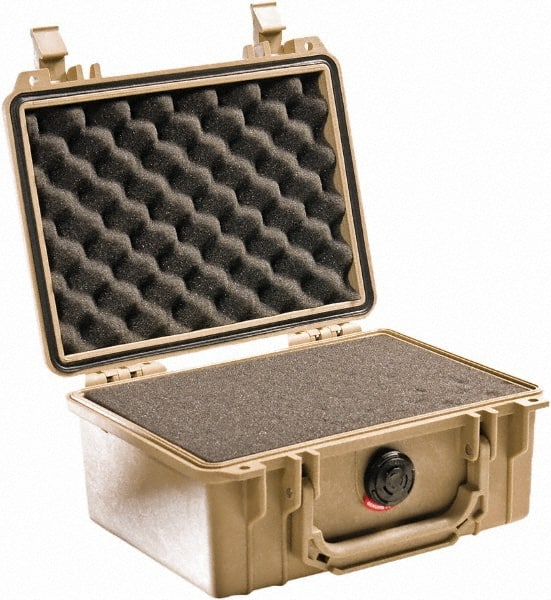 Pelican Products, Inc. - 7-51/64" Wide x 4-19/64" High, Clamshell Hard Case - Tan, Polyethylene - Exact Tooling