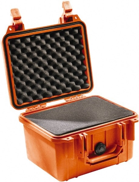 Pelican Products, Inc. - 9-11/16" Wide x 6-7/8" High, Clamshell Hard Case - Orange, Polyethylene - Exact Tooling