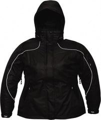 Viking - Size S, Black, Rain, Wind Resistant Jacket - 37" Chest, 4 Pockets, Detachable Hood - Exact Tooling
