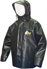 Viking - Size S, Green, Rain, Chemical, Wind Resistant Jacket - 37" Chest, Attached Hood - Exact Tooling