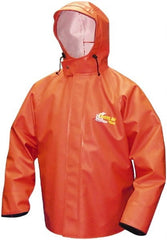 Viking - Size M, Orange, Rain, Chemical, Wind Resistant Jacket - 40" Chest, Attached Hood - Exact Tooling