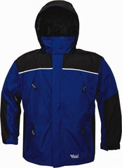 Viking - Size 4XL, Charcoal & Royal Blue, Rain, Wind Resistant Jacket - 58" Chest, 5 Pockets, Detachable Hood - Exact Tooling