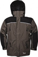 Viking - Size S, Gray & Charcoal, Rain, Wind Resistant Jacket - 37" Chest, 5 Pockets, Detachable Hood - Exact Tooling