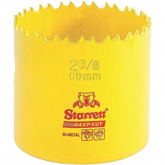 Starrett - 2-3/8" Diam, 2" Cutting Depth, Hole Saw - Steel Saw, Toothed Edge - Exact Tooling