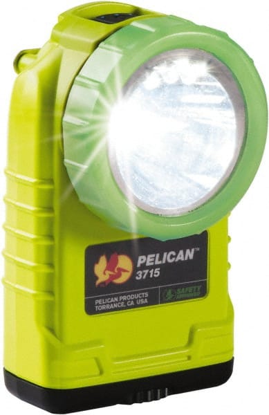 Pelican Products, Inc. - White LED Bulb, 233 Lumens, Right Angle Flashlight - Yellow Plastic Body, 4 AA Alkaline Batteries Not Included - Exact Tooling