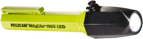 Pelican Products, Inc. - White LED Bulb, 34 Lumens, Industrial/Tactical Flashlight - Yellow Plastic Body, 2 AAA Alkaline Batteries Included - Exact Tooling