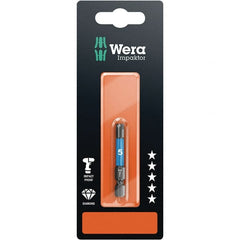 Wera - 5mm Hex Screwdriver Bit - 1/4" Drive, 50mm OAL - Exact Tooling