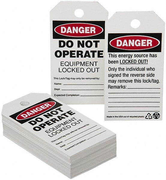 Ability One - CAUTION - DO NOT OPERATE, English Safety & Facility Lockout Tag - Tag Header: Danger, White Cardstock - Exact Tooling