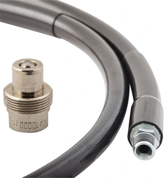 Value Collection - 3/8" Inside Diam x 3/8 NPT 6' Hydraulic Pump Hose - 10,000 psi, 59755199 Opposite End, Rubber - Exact Tooling