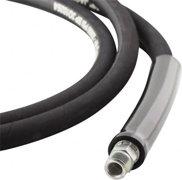 Value Collection - 3/8" Inside Diam x 3/8 NPT 10' Hydraulic Pump Hose - 10,000 psi, 59755199 Opposite End, Rubber - Exact Tooling